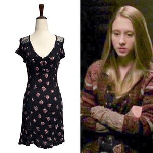 Kimchi Blue • Black Ditsy Floral Wildflower Hi Low Dress XS ASO Violet Harmon